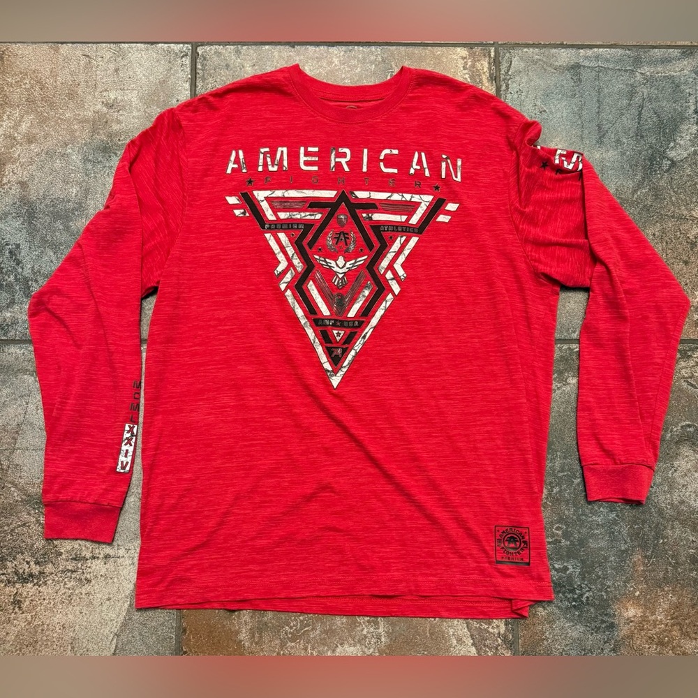 American Fighter Red Long Sleeve Tee Buckle Exclusive